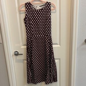 Pretty Woman Brown Polka Dot  Polo Style Sleeveless Dress